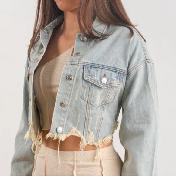 NWT Blue Denim Howdy Boots Crop Jacket - Picture 3 of 3